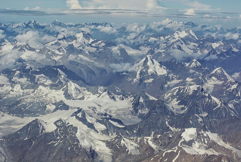 Survol de l'Himalaya en avion - vol International retour vers la France