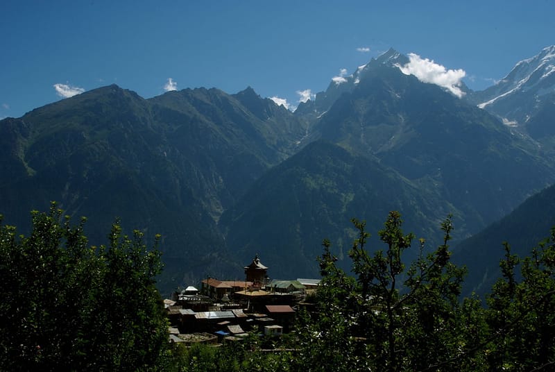 Village de Kalpa, Kinnaur, Inde du Nord